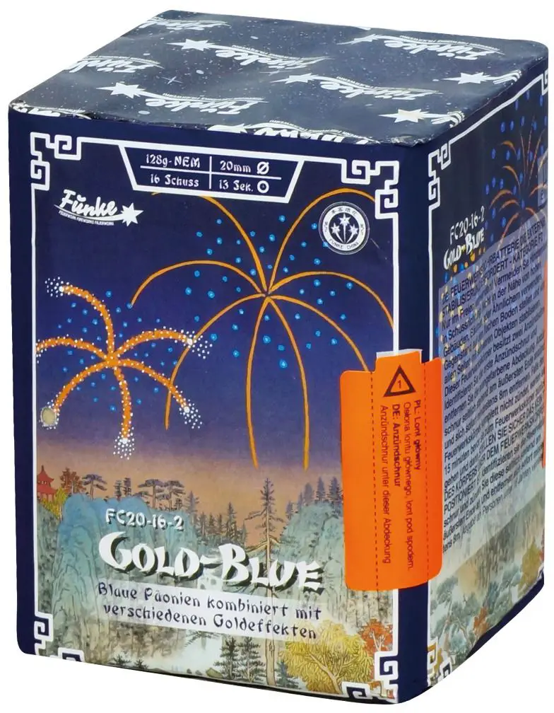 Gold Blue Batterie Feuerwerk